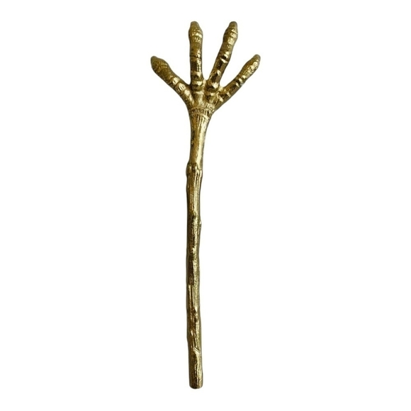 Serving Hands Set of 2 Halloween Claw Salad Server Gold Metal Tongs Food Grabber - Picture 7 of 8